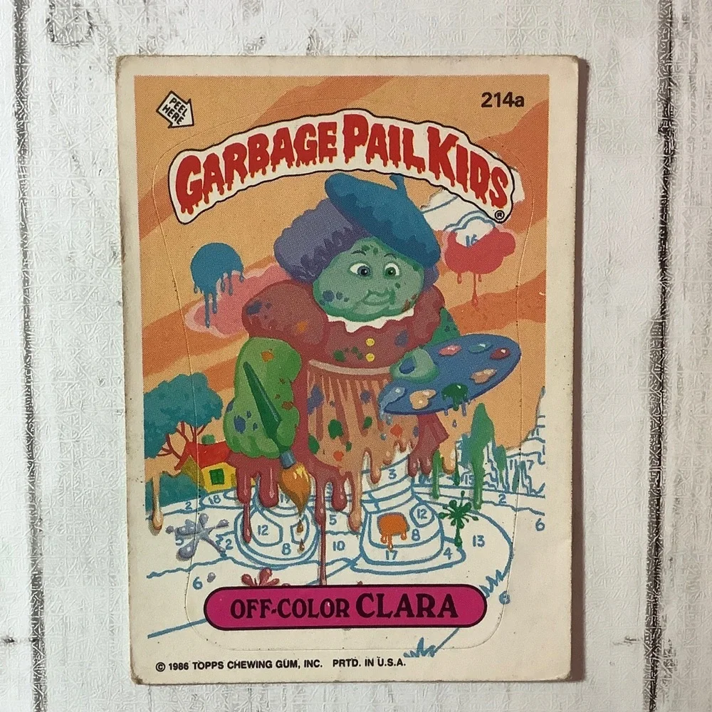 1986 Topps Garbage Pail Kids Off-Color Clara Series 6 214a Sticker
